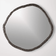 Abel Black Round Wall Mirror 48"
